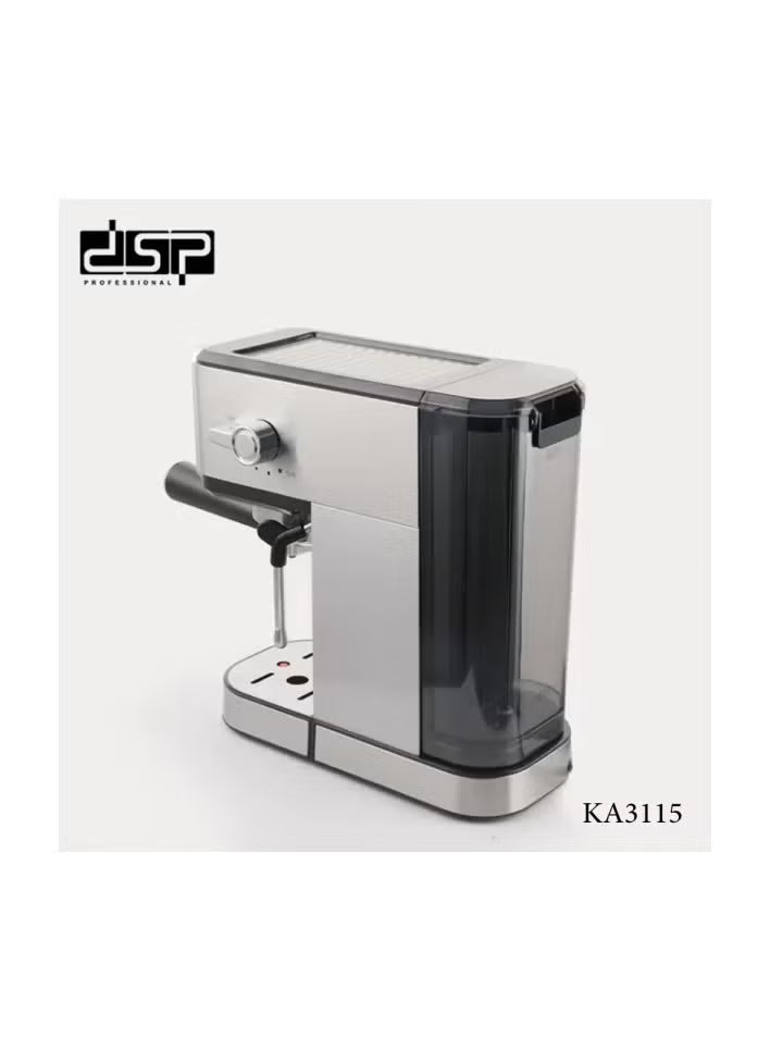 DSP Espresso & Cappuccino Coffee Machine 1350W Silver – KA3115