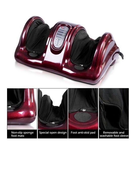 Remote-Controlled Portable Foot Massager Brown