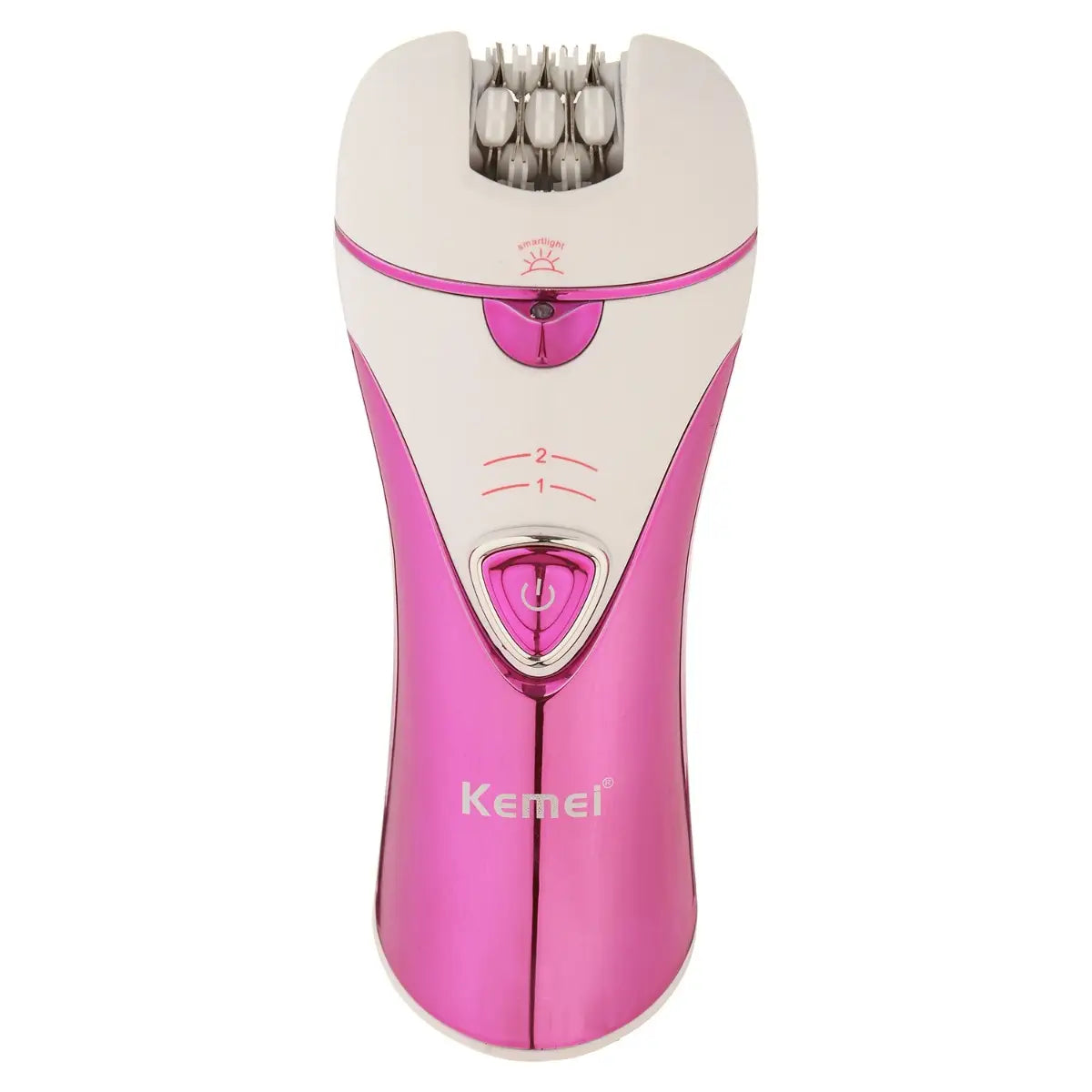 Kemei Hair Removal 1107 – Dual-Powered Ladies’ Shaver with Rechargeable Battery, Pink & White