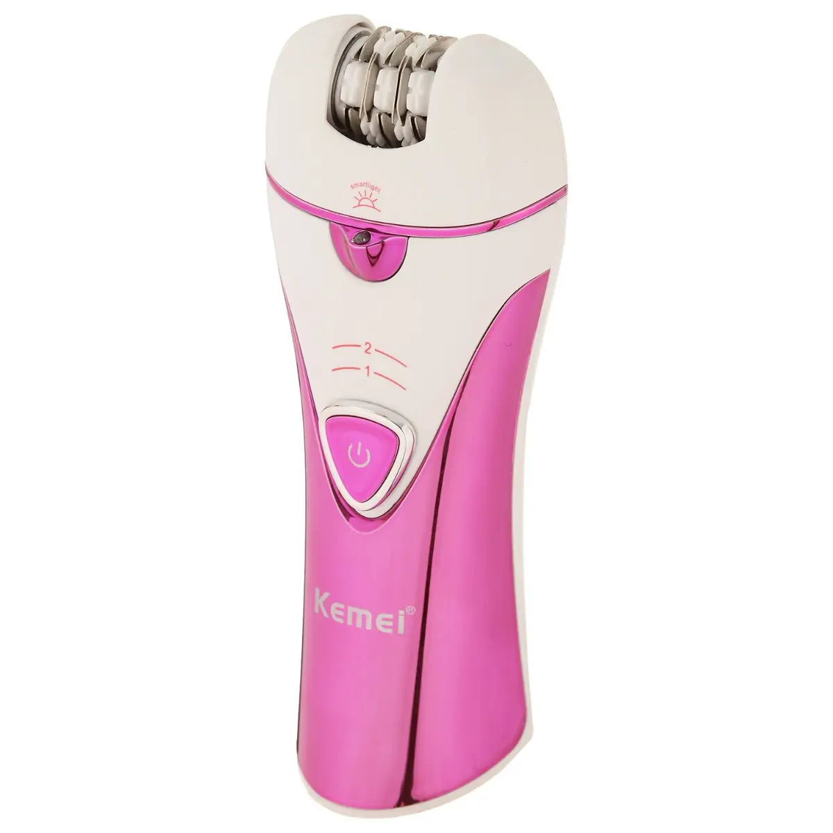 Kemei Hair Removal 1107 – Dual-Powered Ladies’ Shaver with Rechargeable Battery, Pink & White