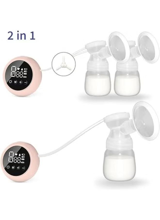 Double Electric Breast Pump with 2 Modes & 9 Levels (Pink)