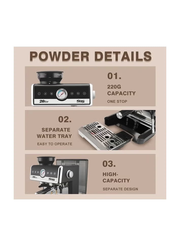 DSP Super-Automatic Coffee Machine 2250W Silver – KA3107