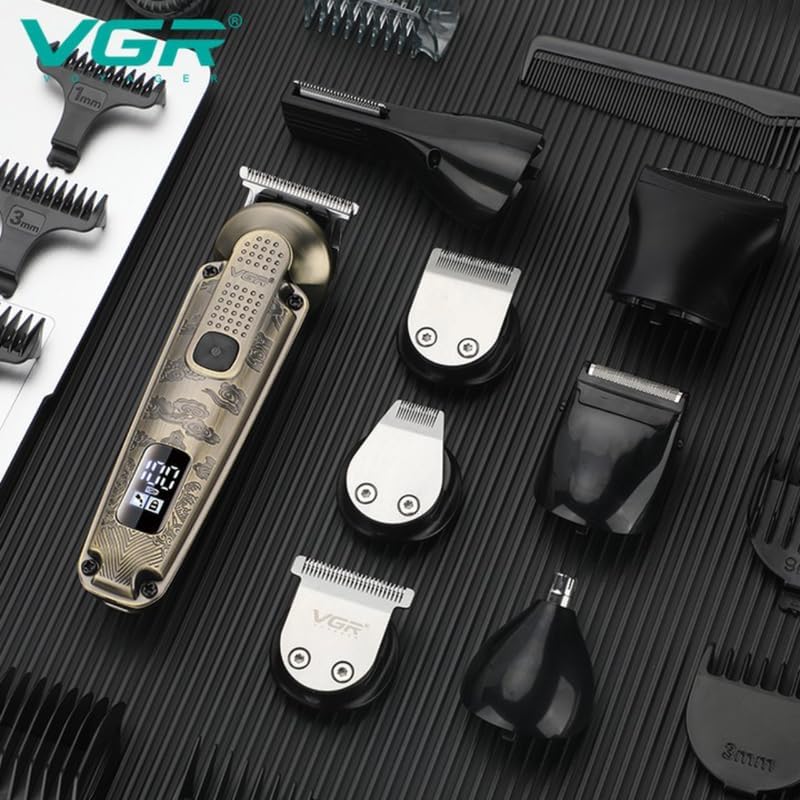 VGR V-103 8-in-1 Multi Grooming Kit – Full Body, Beard, Hair & Private Parts Trimmer | IPX6 Waterproof, 180-Min Runtime, Metal Body