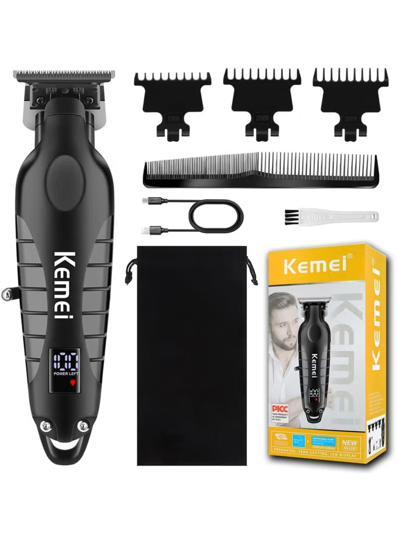 Kemei 2293 Professional Hair Clipper for Men – LED Display, Sharp Metal Blade, USB-C Rechargeable