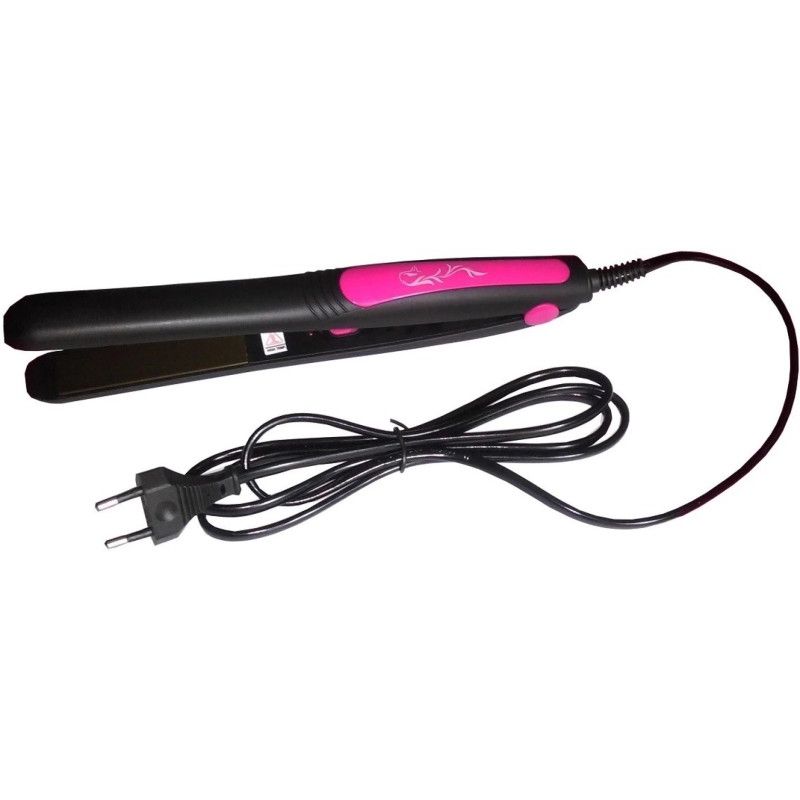 Kemei KM-328 Hair Straightener – Frizz Control, Compact Design, Durable Cable – Black/Pink
