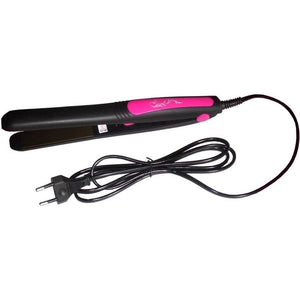 Kemei KM-328 Hair Straightener – Frizz Control, Compact Design, Durable Cable – Black/Pink