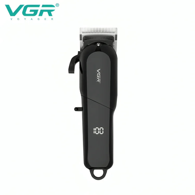 VGR V-118 Professional Hair Clipper – Cordless & Corded Rechargeable Trimmer with LED Display, Long Battery, Stainless Steel Blades