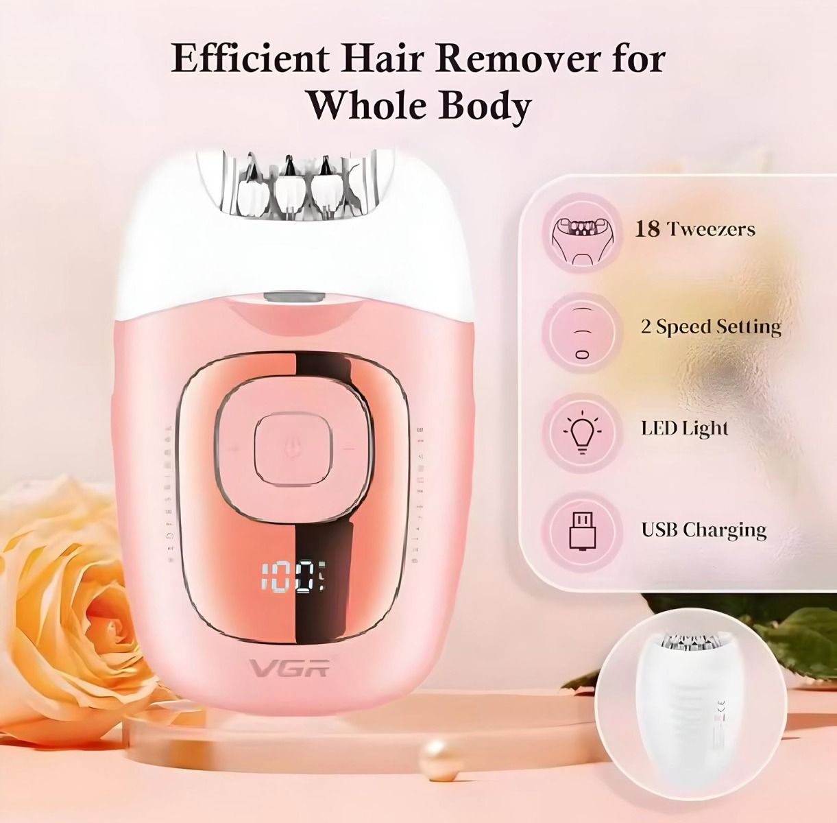 VGR V-760 Cordless Epilator for Women