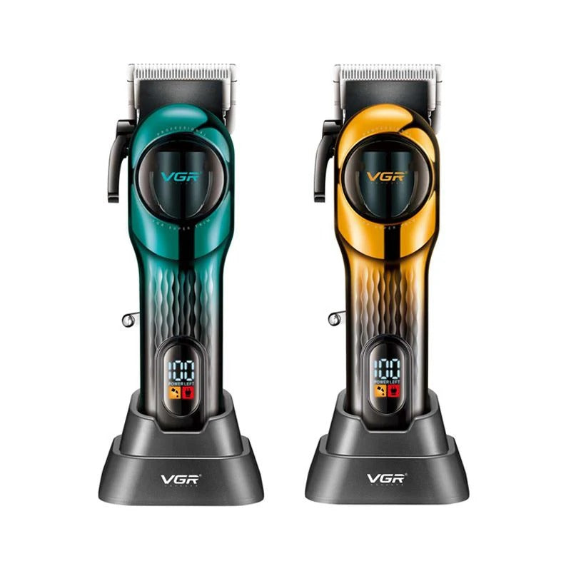 VGR V-166 Professional Hair Clipper – 2000mAh Battery, 200-Min Runtime, Adjustable Blades (0.8–2mm), USB Rechargeable