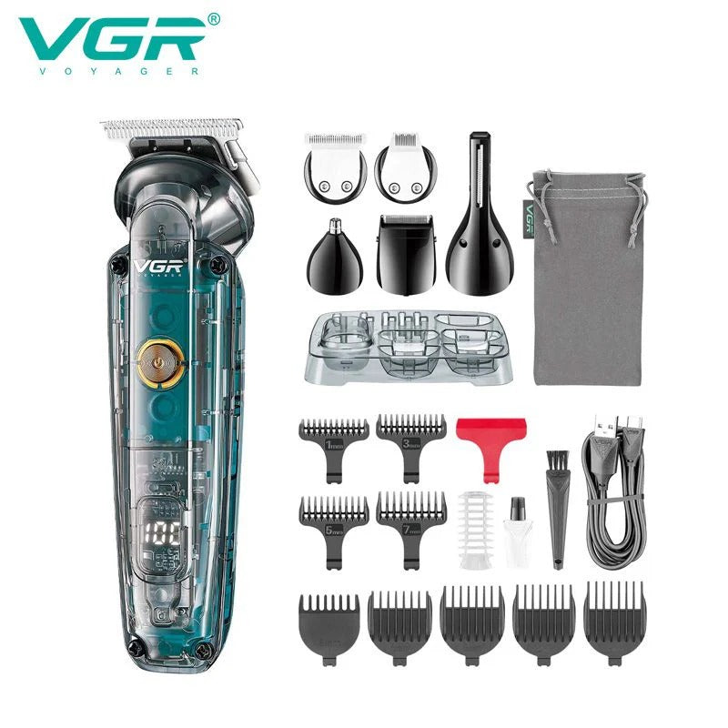 VGR V-102 Professional 3-in-1 Shaving Set – Wired & Wireless, Waterproof, LED Display