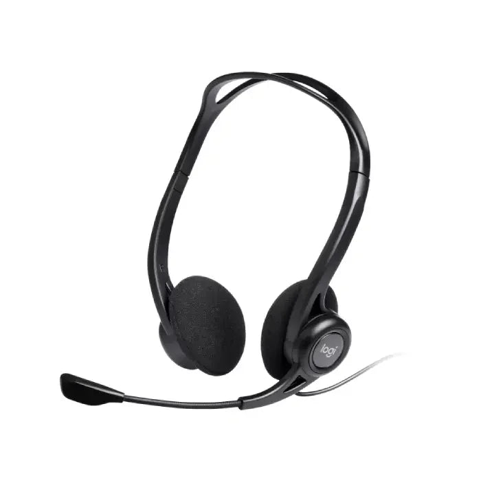 Logitech 960 USB Computer Headset – Wired On-Ear Headphones with Noise-Cancelling Microphone & In-Line Controls