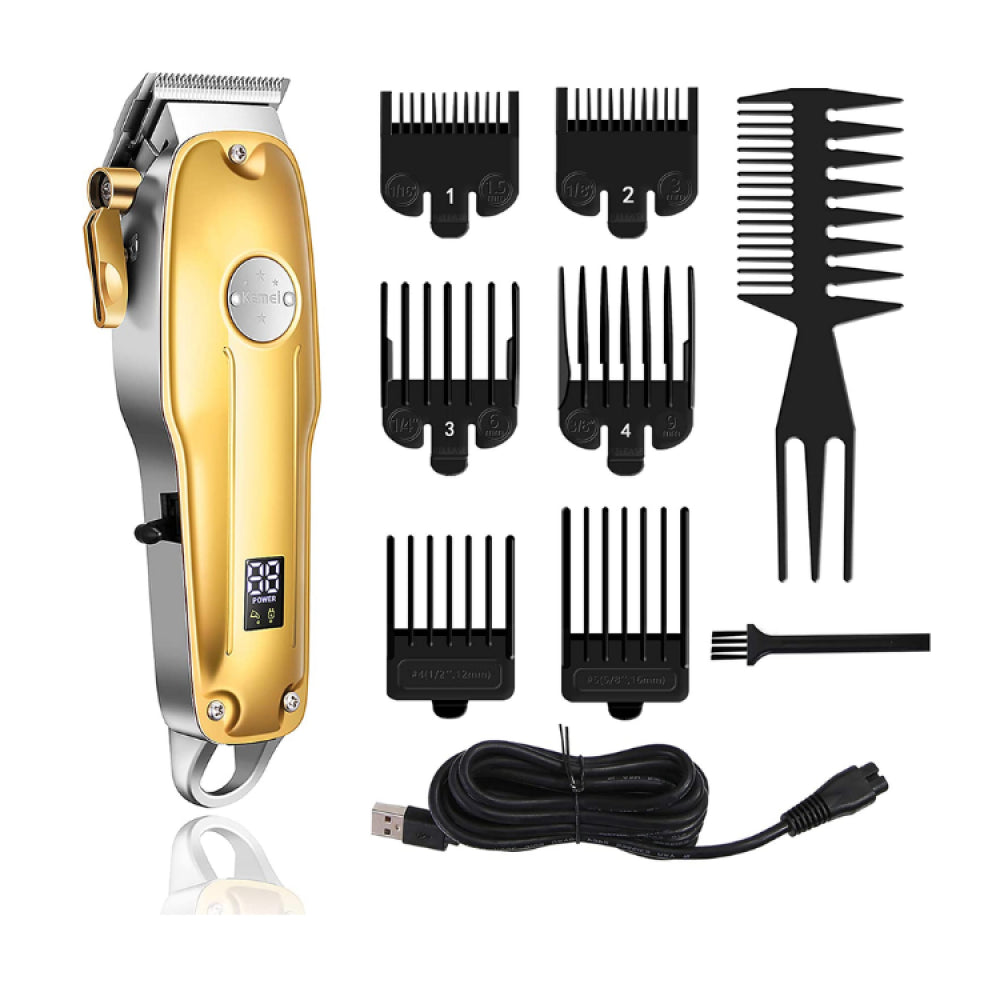 Kemei KM-1986 Hair Clipper with LCD Display – Cordless, USB Charging, Unisex
