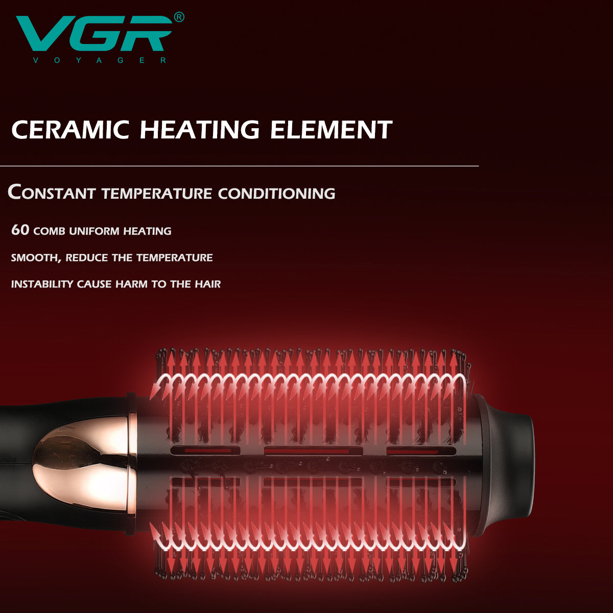VGR V-492 Professional 2-in-1 Hot Air Brush