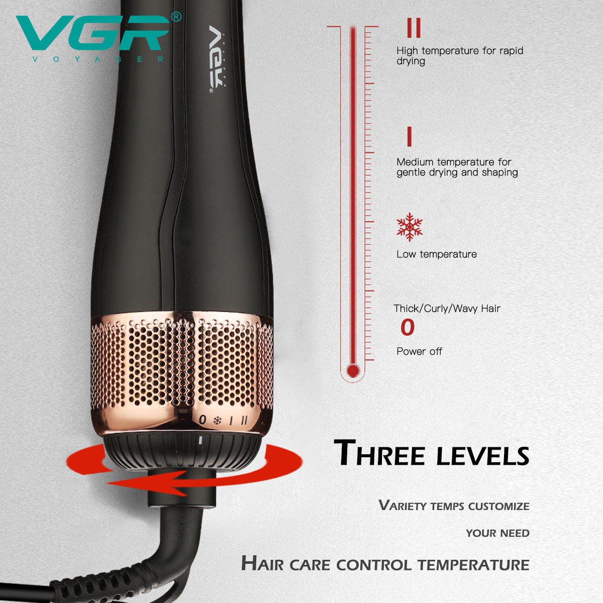 VGR V-492 Professional 2-in-1 Hot Air Brush