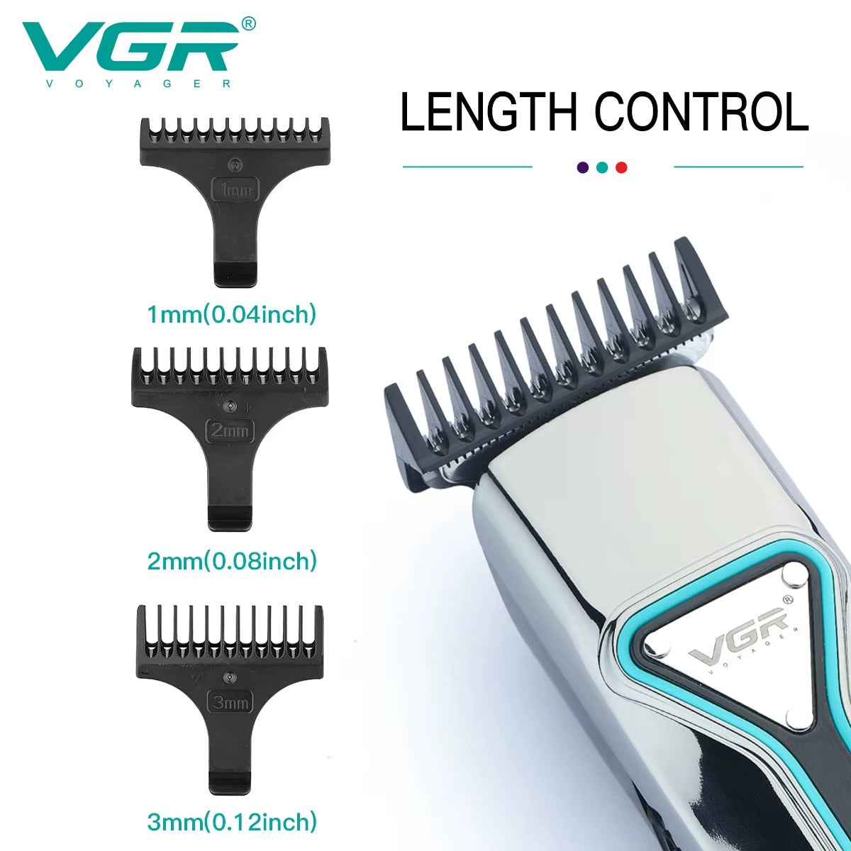 VGR V-008 Hair Trimmer for Men – Portable Rechargeable Beard & Hair Clipper with Stainless Steel