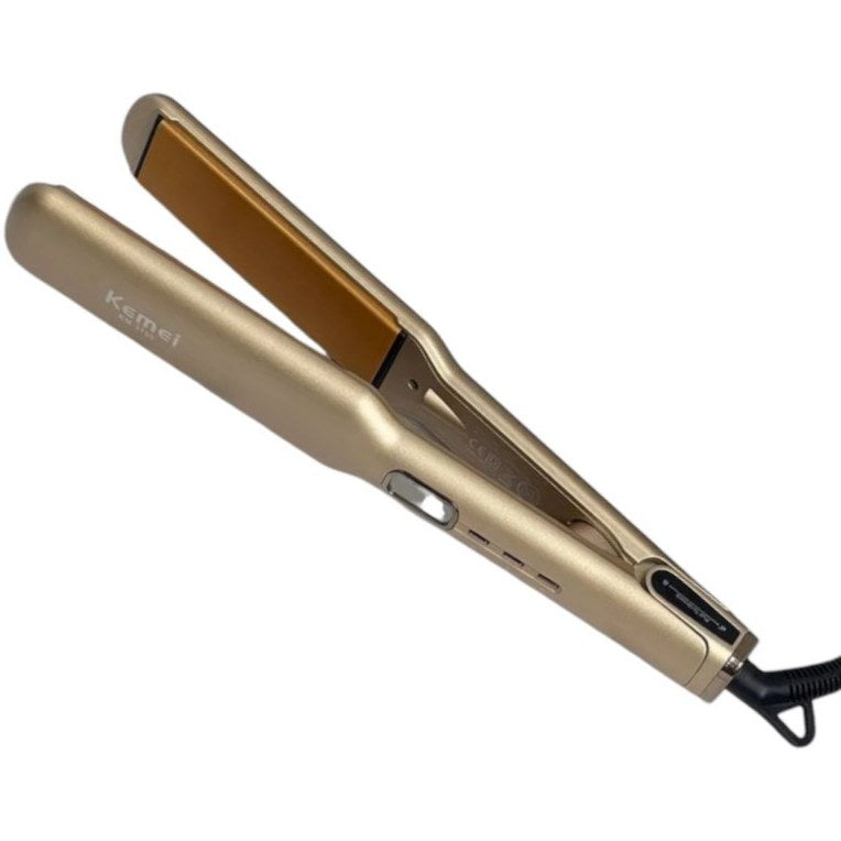Kemei KM-3155 Professional Hair Straightener – Digital Display, 1056°F Ceramic Plates, Fast Heating, 5-Level Temperature Control