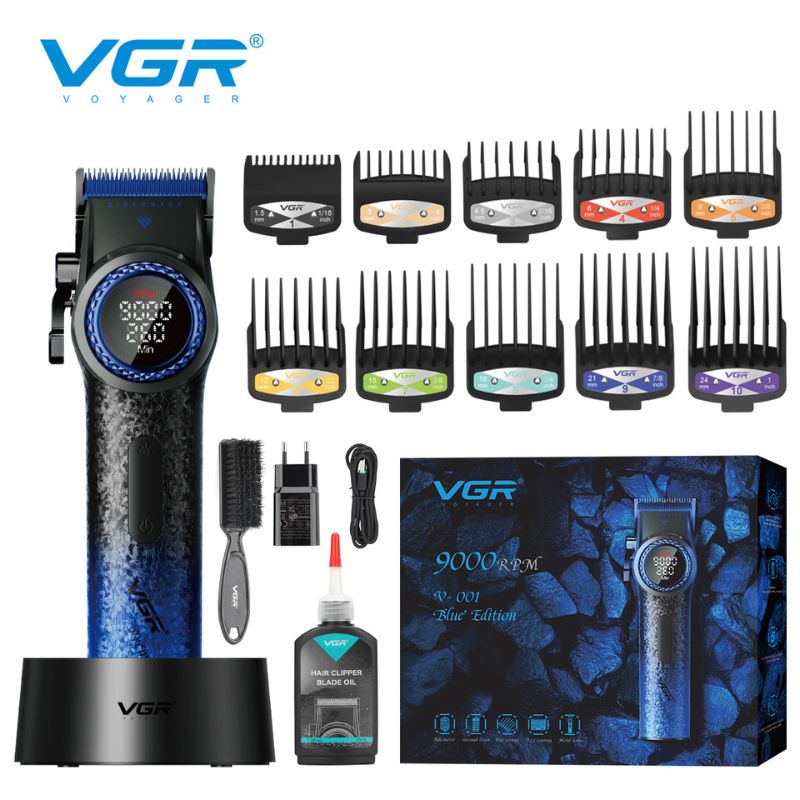 VGR V-001 Pro Professional Hair Clipper – DLC Ceramic Blades