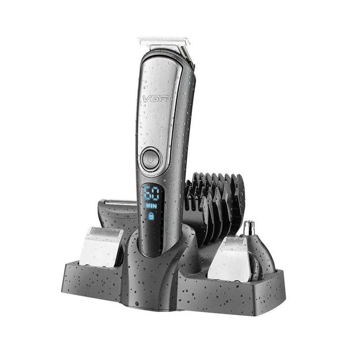 VGR V-105 5-in-1 Grooming Kit for Men – Stainless Steel Blades, USB Rechargeable, 60-Min Runtime