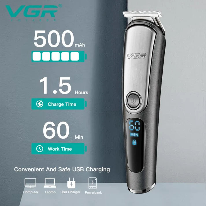 VGR V-105 5-in-1 Grooming Kit for Men – Stainless Steel Blades, USB Rechargeable, 60-Min Runtime