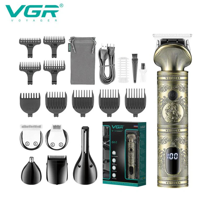 VGR V-106 3-in-1 Grooming Kit for Men – Metal Body, 180-Min Runtime, USB Rechargeable