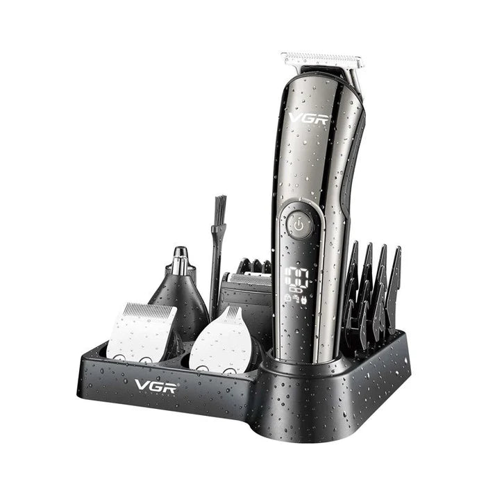 VGR V-107 5-in-1 Men’s Grooming Kit – Rechargeable, 150-Min Runtime, Skin-Friendly Stainless Steel Blades