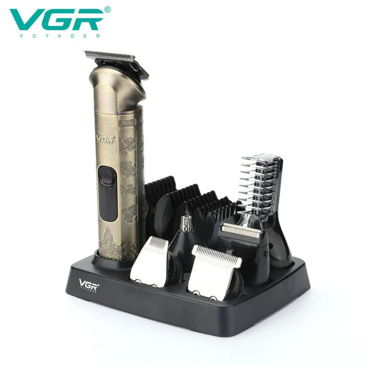 VGR V-109 6-in-1 Men’s Grooming Kit – Metal Body, Smart Display, 180-Min Runtime, USB Rechargeable