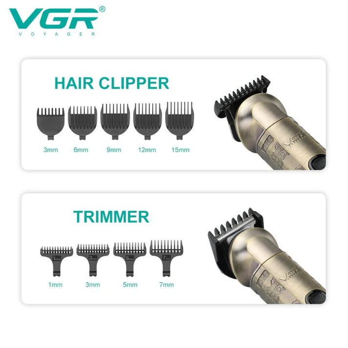 VGR V-109 6-in-1 Men’s Grooming Kit – Metal Body, Smart Display, 180-Min Runtime, USB Rechargeable