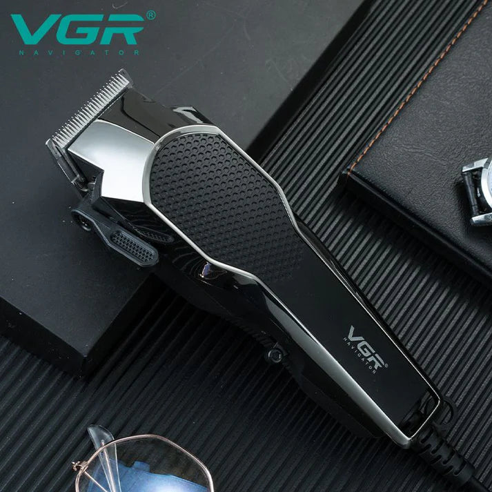 VGR V-130 Professional Hair Clipper for Men – AC Powered, Stainless Steel Blades, 4 Guide Combs
