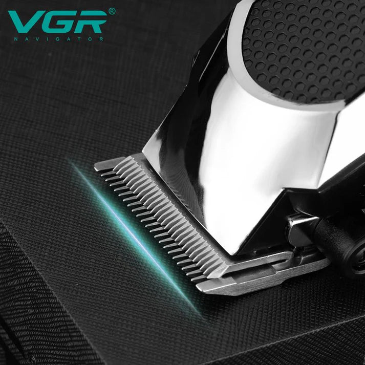 VGR V-130 Professional Hair Clipper for Men – AC Powered, Stainless Steel Blades, 4 Guide Combs
