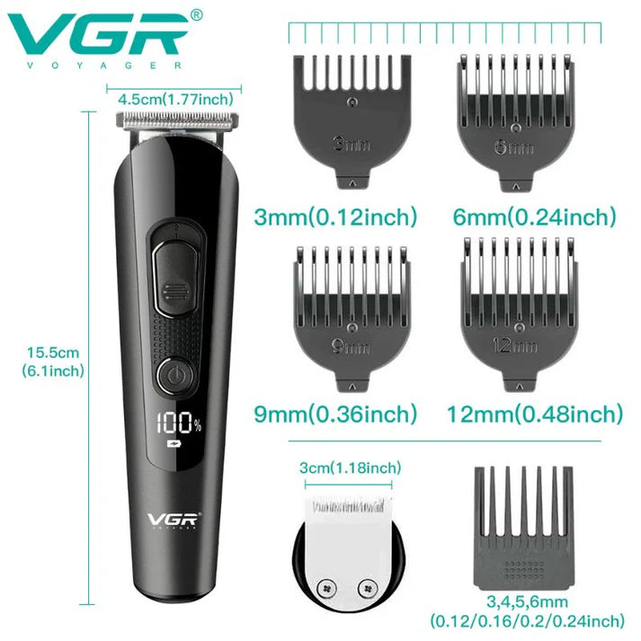 VGR V-175 Men’s Grooming Kit – 150-Min Runtime, Stainless Steel Blades, USB Rechargeable