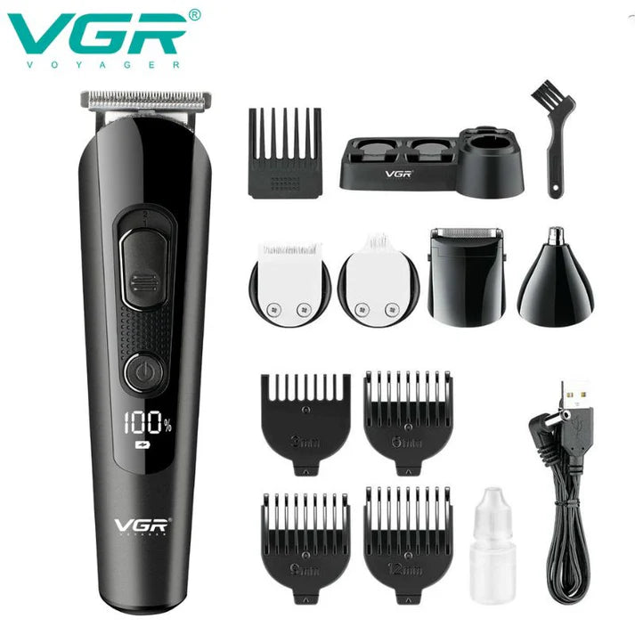 VGR V-175 Men’s Grooming Kit – 150-Min Runtime, Stainless Steel Blades, USB Rechargeable