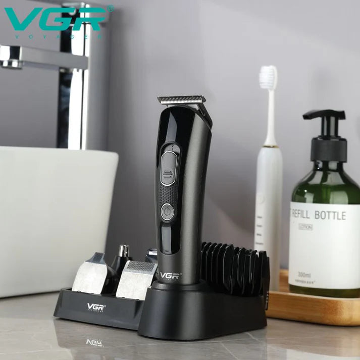 VGR V-175 Men’s Grooming Kit – 150-Min Runtime, Stainless Steel Blades, USB Rechargeable