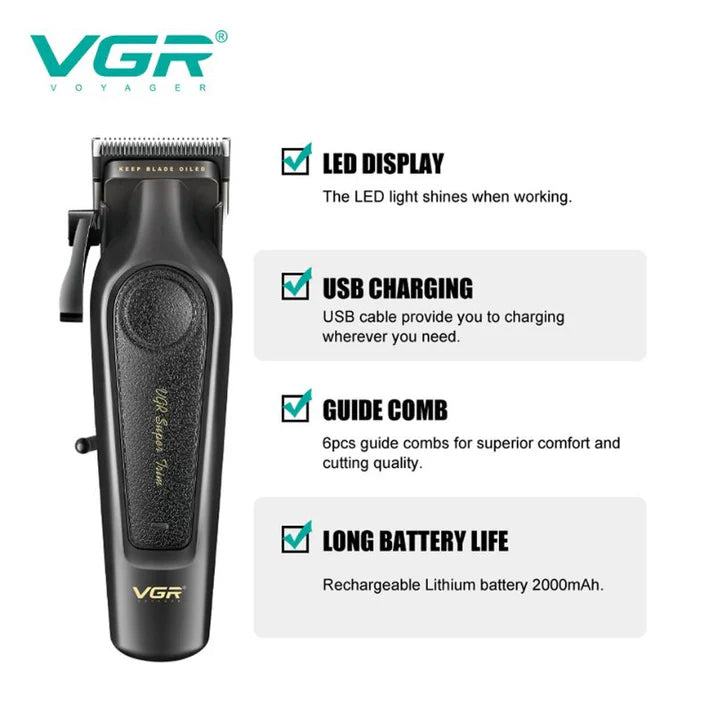 VGR V-197 Professional Hair Clipper for Men – Ceramic & Stainless Steel Blades