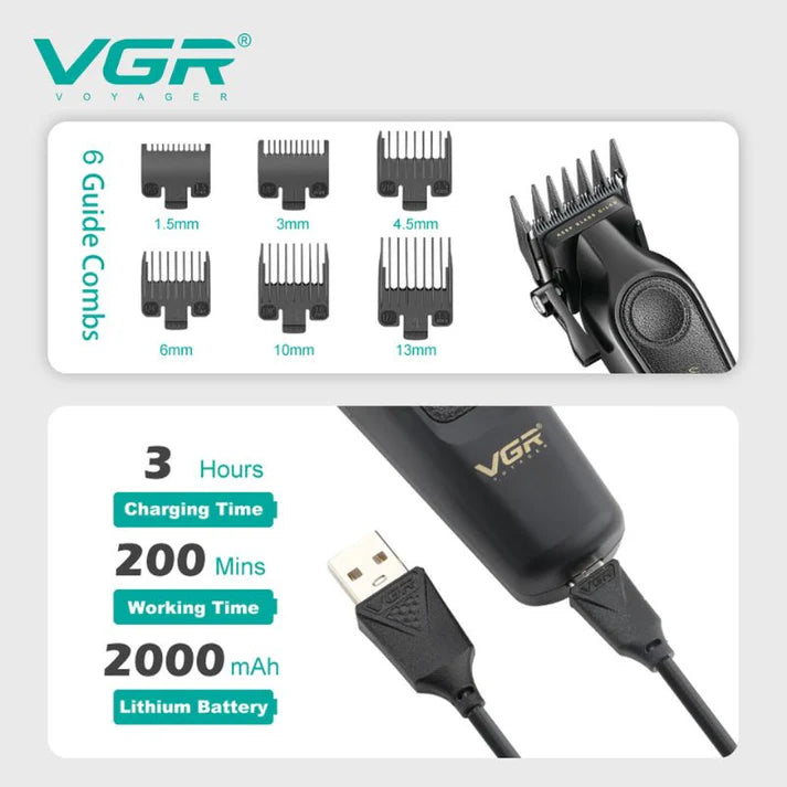 VGR V-197 Professional Hair Clipper for Men – Ceramic & Stainless Steel Blades