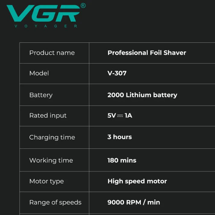 VGR V-307 Professional Foil Shaver