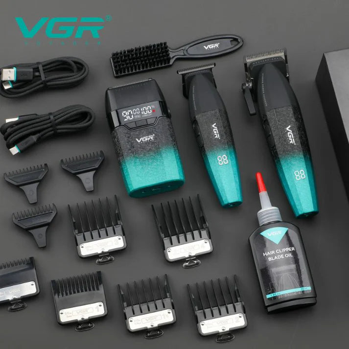 VGR V-640 S3 Professional Grooming Kit – 3-in-1 Clipper, Trimmer & Foil Shaver