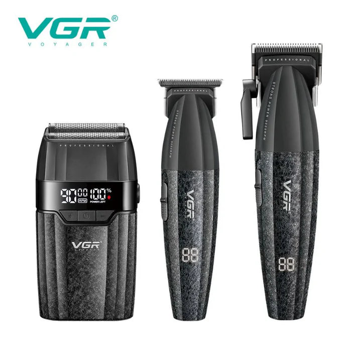 VGR V-640 S3 Professional Grooming Kit – 3-in-1 Clipper, Trimmer & Foil Shaver