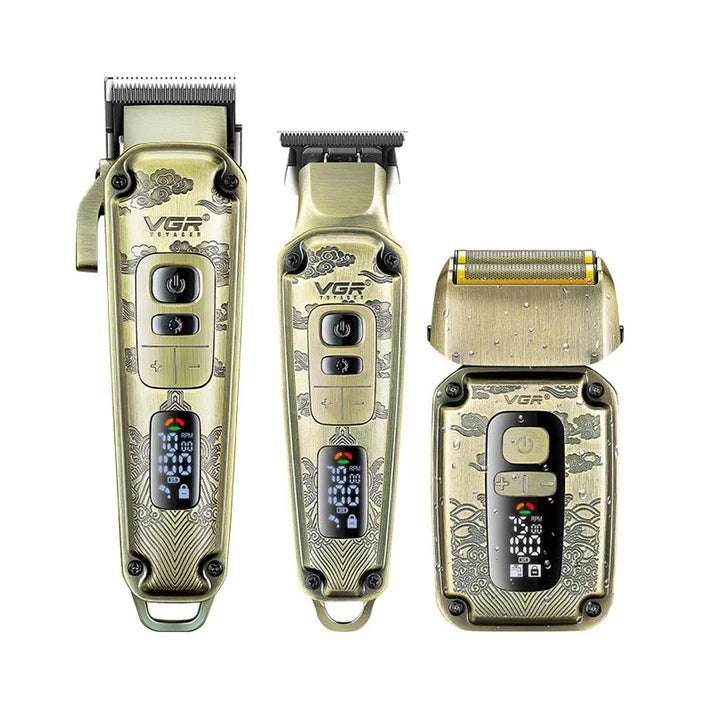 VGR V-642 Professional Grooming Kit – 3-in-1 Clipper, Trimmer & Foil Shaver