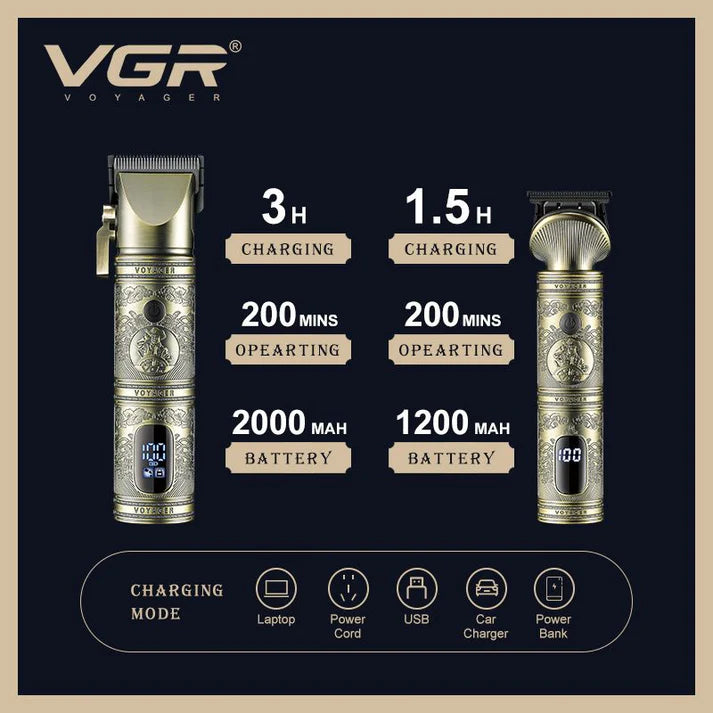 VGR V-674 Waterproof Rechargeable Cordless Electric Shaver for Men