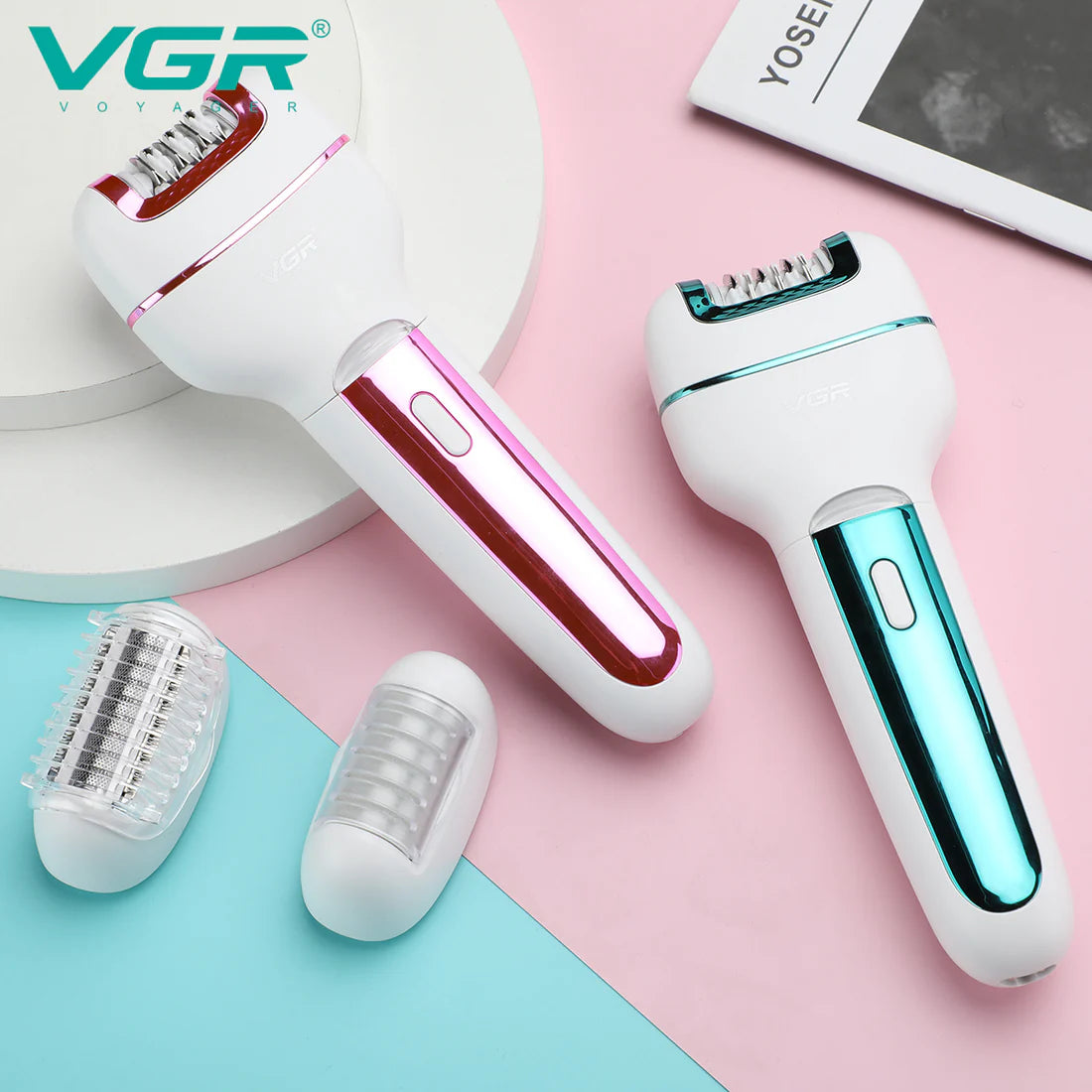 VGR V-732 3-in-1 Multi-Functional Rechargeable Ladies Epilator – Shaver, Trimmer & Callus Remover