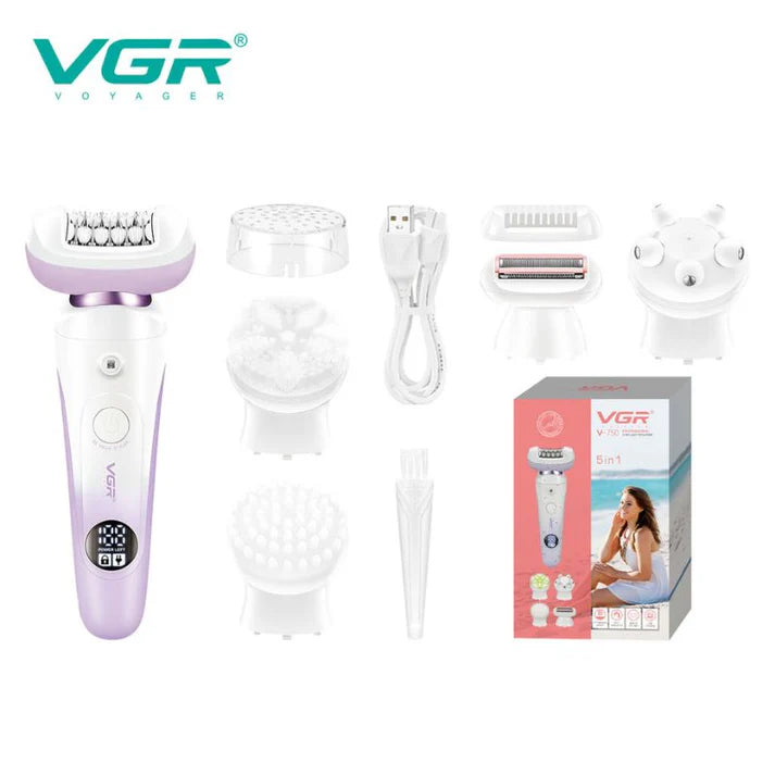 VGR V-750 5-in-1 Professional Lady Epilator