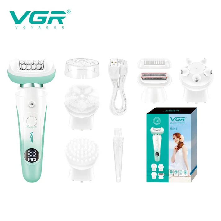 VGR V-750 5-in-1 Professional Lady Epilator