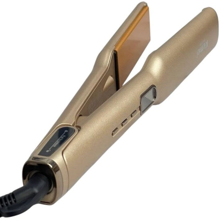 Kemei KM-3155 Professional Hair Straightener – Digital Display, 1056°F Ceramic Plates, Fast Heating, 5-Level Temperature Control